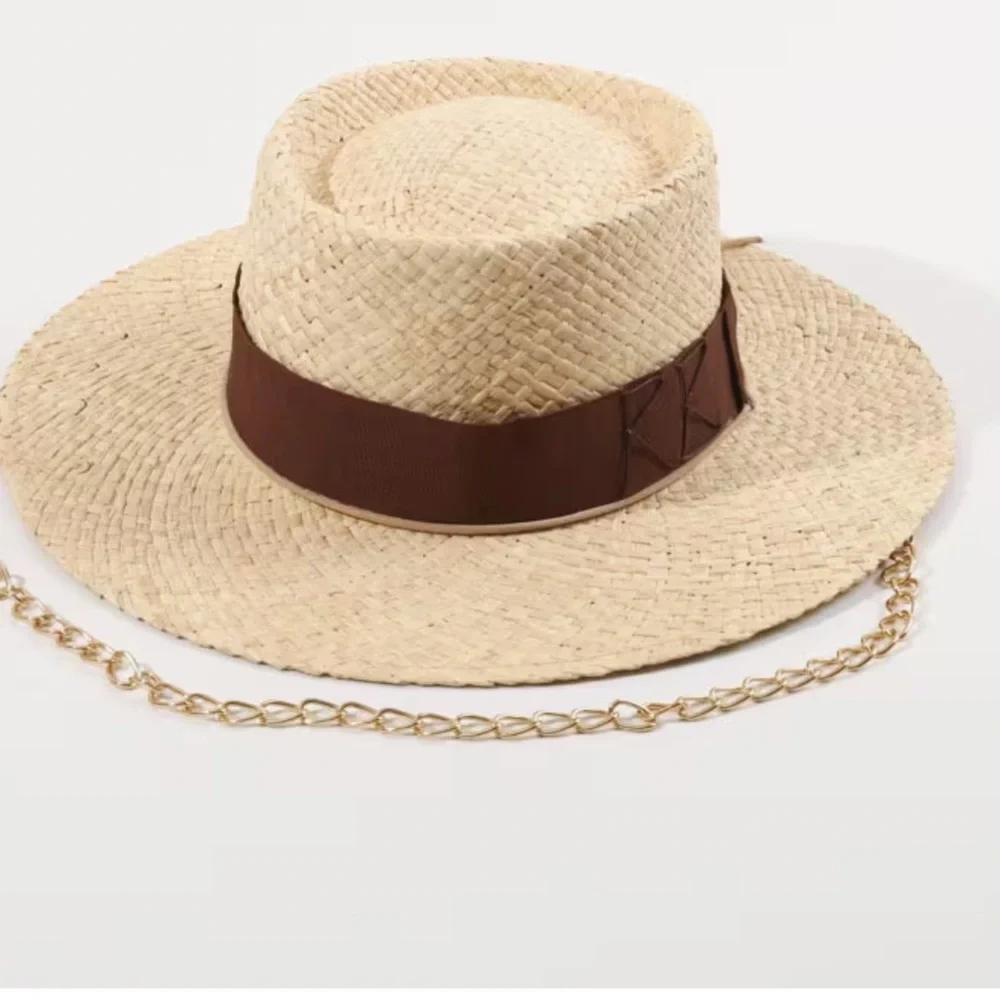 Soon NEW 7/25 LIKE RB Panama * Not RB Straw Panama Hat and Gold Chain